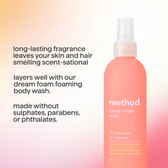 body + hair mist - dark cherry + raspberry, 8 fl oz